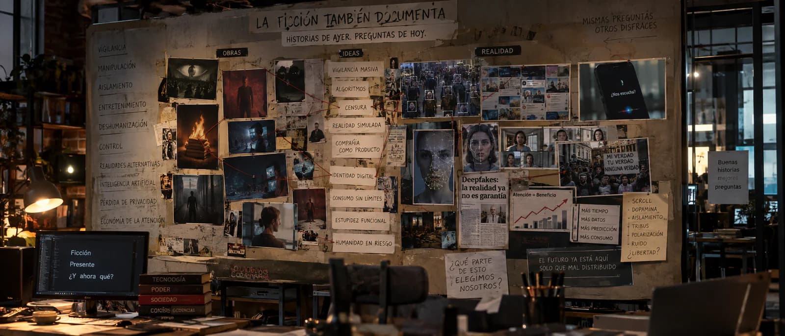 Un mural conecta relatos de ficción con preguntas actuales sobre tecnología, poder y sociedad